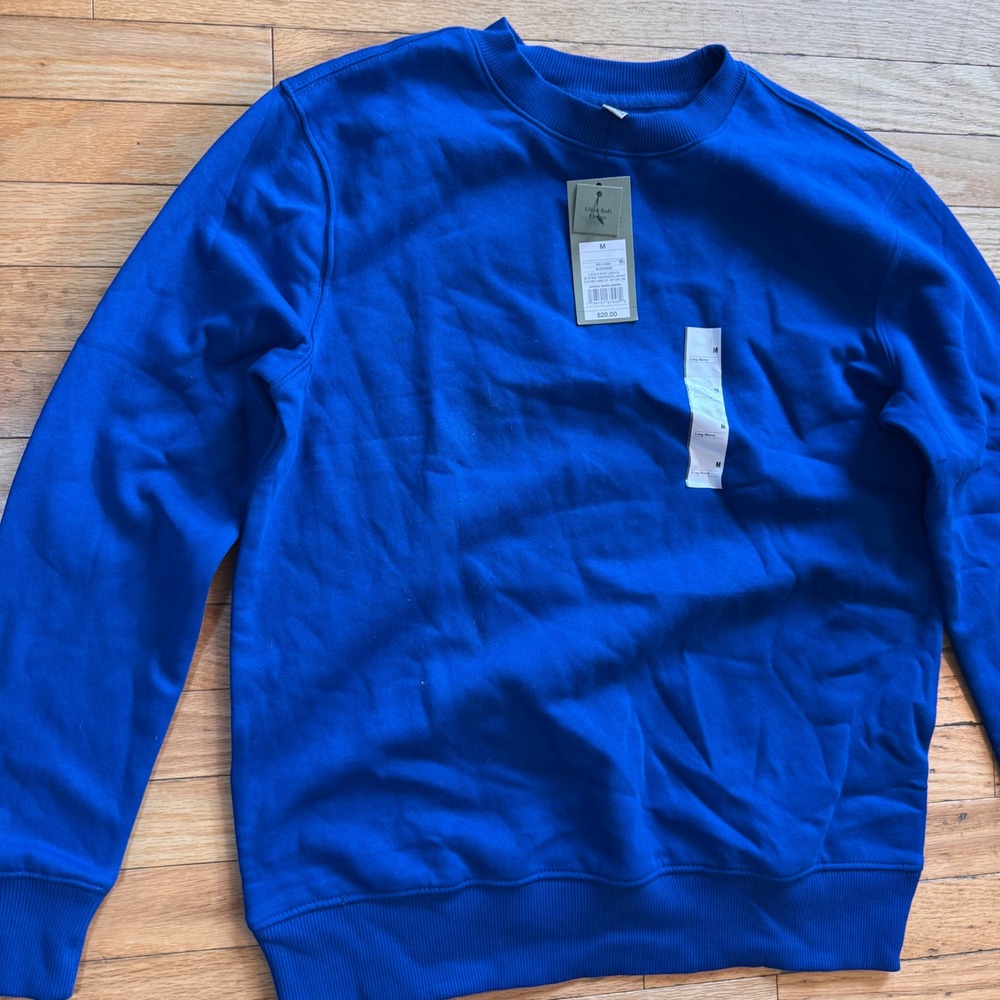 Goodfellow & Co Mens Ultra Soft Fleece Crewneck Sweatshirt Royal Blue Size M NWT